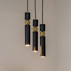 Jupiter Lampă suspendată Alas, 3 becuri, negru, metal, GU10, reglabil, Negru, Camera de zi / sufragerie, Metal, Modern