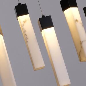 Searchlight Lampă suspendată LED Moonbeam, 10 becuri, negru, alb, metal, reglabil, Negru, Camera de zi / sufragerie, Metal