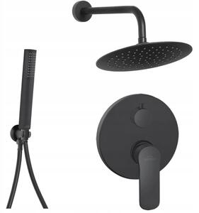 Invena Siros, set de duș ascuns cu corp cu 2 ieșiri, negru mat, INV-BS-90-012-A