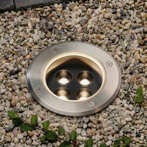 Arcchio Spot de podea încastrat cu LED Thentos, Ø 12 cm, 40°, nichel, IP67, Metalic, Oțel inoxidabil
