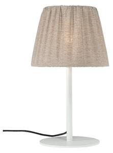 PR Home Lampă de masă pentru exterior Agnar, alb / maro, 57 cm, Alb, Țesătură / Textil