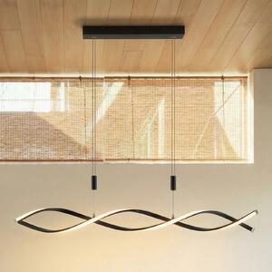 Lindby lampă suspendată LED Welina, negru, fier, reglabilă, reglabil, Negru, Camera de zi / sufragerie, Metal, Modern