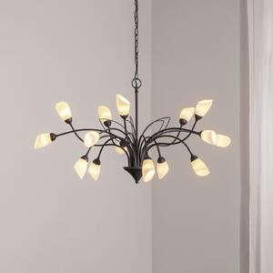 Gloriosa lampă suspendată, sticlă, negru, 15 lumini