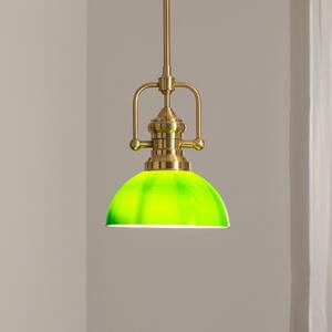 Lampă suspendată Platino, auriu/verde, sticlă, 1 bec, E27