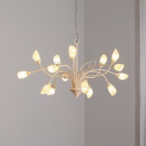 Gloriosa lampă suspendată, sticlă, crem, 15 lumini