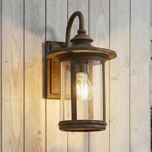 Lindby Lampă de exterior Zayn, culoare ruginie, sticlă, IP23, reglabil, Maro / Rugină, Aluminiu, Antichitate, Felinar
