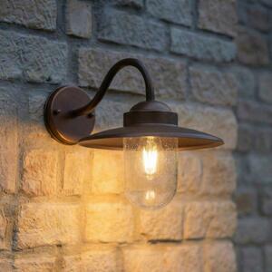 Lindby lampă de perete pentru exterior Bilma, culoare rugină, sticlă, 29 cm, reglabil, Maro / Rugină, Aluminiu, Modern, Felinar
