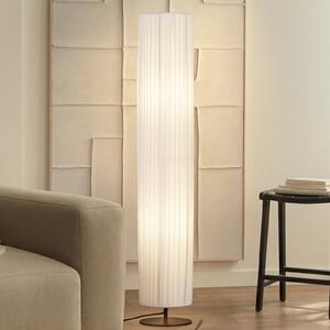 Lindby Lampadar Virelle, albă, textilă, înălțime 117 cm, E27, Alb, Camera de zi / sufragerie, Țesătură / Textil