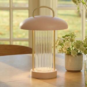 Nordlux Lampa de masă cu LED și baterie Mirano, roz praf, înălțime 29 cm, metal, reglabil, Roz / Rosé, Camera de zi / sufragerie, Metal, Scandinavă, Felinar