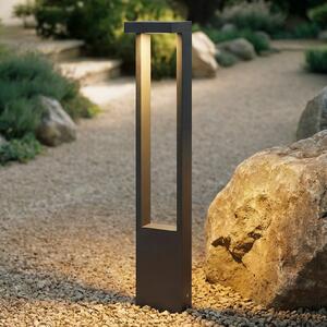 Lindby bornă luminoasă LED Lonete, înălțime 65 cm, antracit, IP65, Negru, Aluminiu, Modern