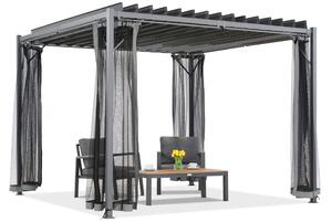 Antracit Tasos 3x3m patio pergola cu plasă de țânțari Garden Point
