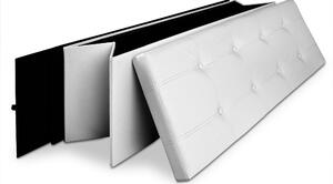 Taburet de depozitare pliabil pentru șezuț, alb, 115 x 38 x 38 cm