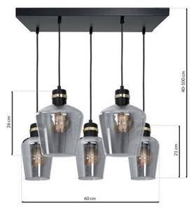 Lustră pe cablu RICHMOND 5xE27/60W/230V