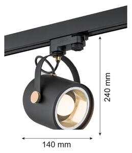 Spot pentru sistem de șină Argon 4311 NET 1xE27/15W/230V negru
