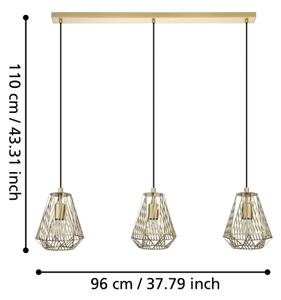 Lustră pe cablu STYPE 1xE27/40W/230V aurie Eglo 43695