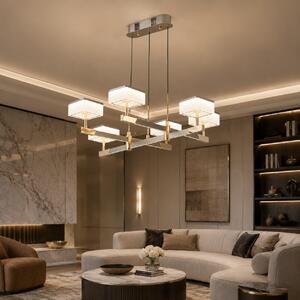 Lustra Milano LED cu 6 Brate, Finisaj Aluminiu Periat - Gold Bussy Lighting 5876-6