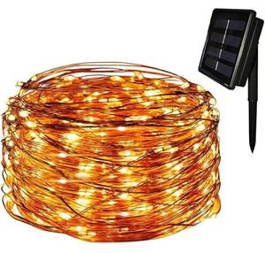 Instalatie solara 300 LED, 30 metri, telecomanda, Alb rece