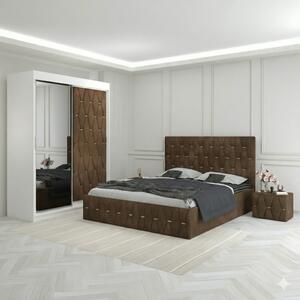 Dormitor Eric Maro Tapitat Cu Noptiere Tapitate 160x200