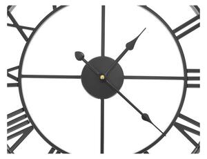 Ceas de perete stil retro, negru, metal, diametru 47.5 cm