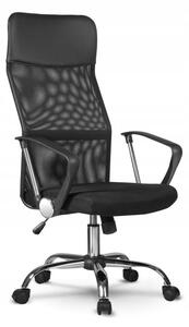 Scaun rotativ de birou, NEMO, material din mesh, negru