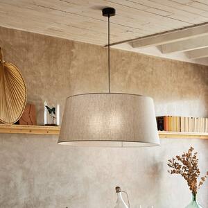 COREP Lampă suspendată Tambour, pyla, Ø 78 cm, in/bumbac, reglabil, Bej, Camera de zi / sufragerie, Țesătură / Textil