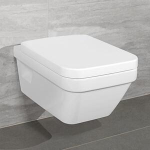 Set vas WC suspendat Villeroy & Boch, Architectura, dreptunghiular, direct flush, cu capac soft close, alb alpin