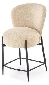 Scaun bar H126, bej/negru, stofa/metal, 57x61x95 cm