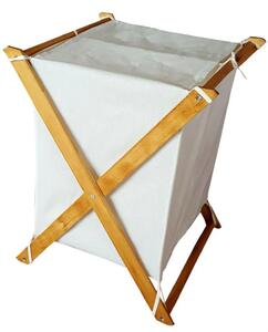 Cos depozitare pliabil 35×45×75 cm – natur/alb, Organize