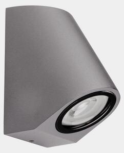 LEDS-C4 Eko Lampă de perete înclinată pentru exterior, gri, lățime 7 cm,, reglabil, Gri, Aluminiu, Modern