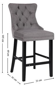Scaun Bar KJC10177 Gri