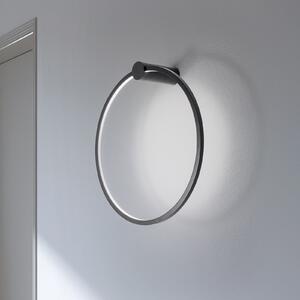 Milagro Lighting Aplică de perete LED Saturno, negru, Ø 50 cm, metal, 4.000 K, Negru, Camera de zi / sufragerie, Aluminiu, Modern
