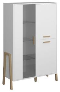 Vitrina BELLE, alb, PAL laminat, lemn, 103x41x153 cm