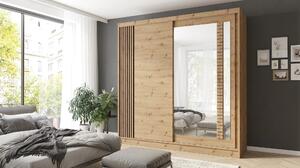 Dulap usi glisante 200 cm ARTIZ, stejar artisan, PAL, cu 2 usi