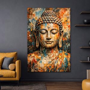 DUBLEZ | Tablou de perete din lemn - Buddha în culori | Imprimare UV premium