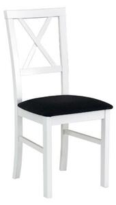 Scaun MILANO 1, alb/cappuccino - Dora 22, lemn de fag/stofa catifelata