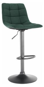 Scaun bar LAHELA, verde/negru, stofa clasica/metal, 44x50x91/112 cm