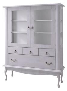 Vitrina VILAR DA5, pin alb, DTD laminat, 125x42x158 cm