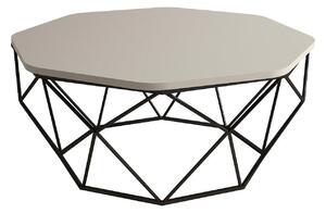 Masuta cafea Diamond, bej/negru, PAL melaminat/metal, 90x38x90 cm