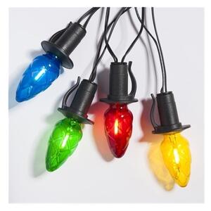 Ghirlandă LED extensibilă pentru exterior CONE FILAMENT, 20 x E10, 14 m, multicolor/alb cald, IP44