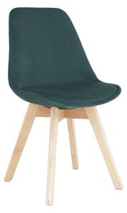 Scaun LORITA, verde smarald/fag, stofa catifelata/lemn, 48x57x81 cm