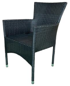 Autronic Scaun de grădină, metal, polyrattan,negru , AZC-S2117 BK