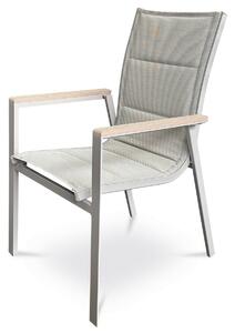 Autronic Scaun de grădină, aluminiu, textil, gri, AZ C-S1110 GREY