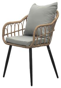 Autronic Scaun de gradina, metal, polyrattan, natural , AZ-F1406 NAT