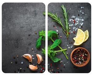 Placi de protectie din sticla HERBS pentru aragaz, 2 bucati, WENKO