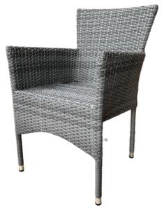 Autronic Scaun de gradina, metal, polyrattan, gri,AZC-S2118 GREY