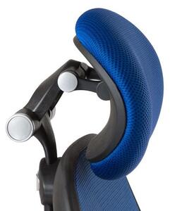 Scaun de birou, inaltime reglabila 46-56 cm, cotiere si tetiera reglabile, mesh albastru