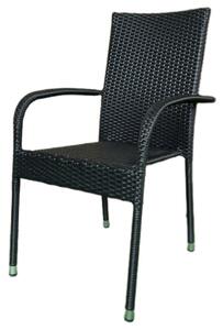 Autronic Scaun de grădină, metal, polyrattan,negru, A ZC-S2113 BK