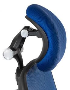 Scaun de birou, inaltime reglabila, pivotant, tetiera, latime 52 cm, albastru
