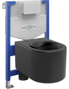 Mexen set WC încastrat cadru Felix XS-F cu vas de toaletă Sofia, Negru mat - 6803354XX85