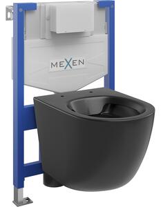 Mexen set WC încastrat cadru Felix XS-F cu vas de toaletă Lena, Negru mat - 6803322XX85